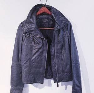 All Saints black leather Belvedere jacket